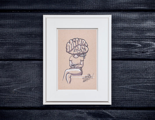 "MINDLESS" MATTED PRINT